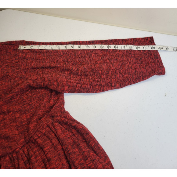 Torrid Red Mini Brushed Rib Tiered Long Sleeve Skater Dress Women's Plus Size 4 - Picture 8 of 16